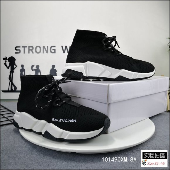 newBaleshijia elastic knitted socks shoes black main image 3